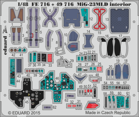 Detailset Mikoyan MiG23MLD Interior Self Adhesive (Trumpeter) E49-716