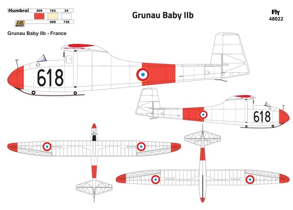 Grunau Baby IIb German Single seat Sailplane (French AF 1) 48022