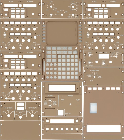 B747 Full pedestal panels kit. P74B43KIT