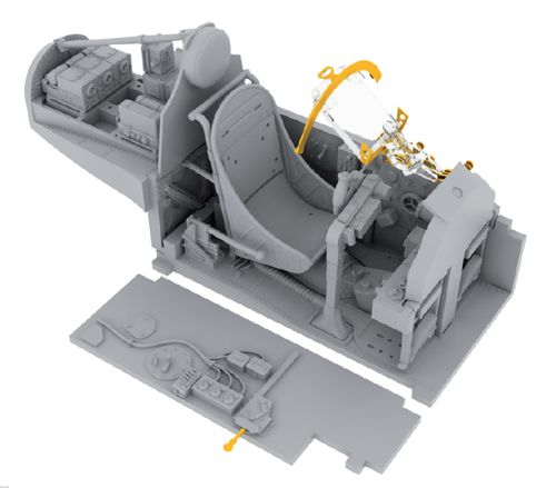 Lockheed P38F Lightning cockpit (Academy) E648277