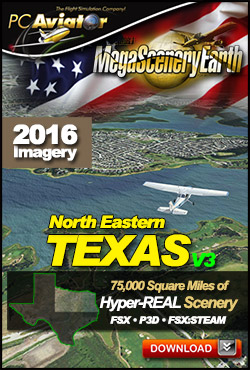 Mega Scenery Earth Version 3, Texas V3 (North Eastern) (Download version) DL-MSEV3-TXNE