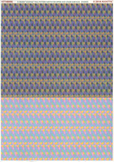 German Lozenge 5 colours full pattern wide for upper and lower surfaces - Faded ATT48006