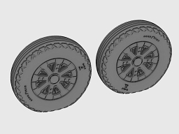F4U Corsair / F6F Hellcat Ribbed/Diamond thread Wheel set AS48070