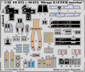 Detailset Mirage F1CR/CT Interior Self Adhesive (Kitty Hawk) FE675