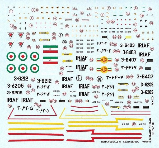 Dassault Mirage F1C & F1B (Iran Air Force) (5 schemes) BD72-100