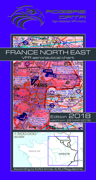 VFR aeronautical chart France Northeast 2018 ROGERS-FR-NE