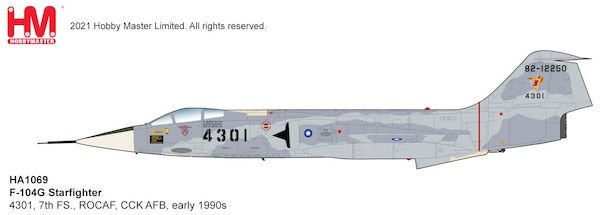 F104G Starfighter 4301, 7th FS., ROCAF, CCK AFB, early 1990s HA1069
