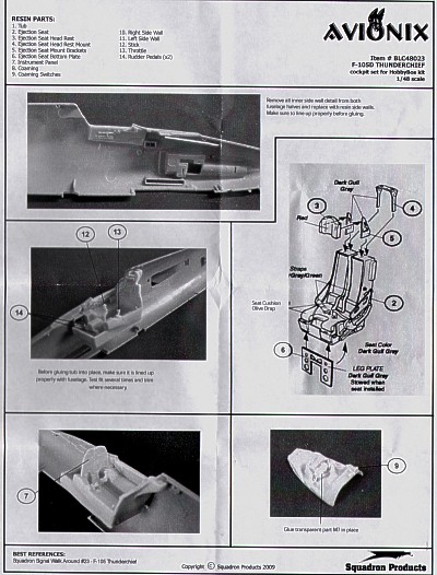 F105D Thunderchief Cockpit set (Hobby Boss) BLC48023