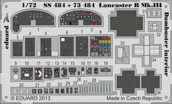 Detailset Lancaster B MKIII Dambuster Interior Self Adhesive (Airfix) SS484