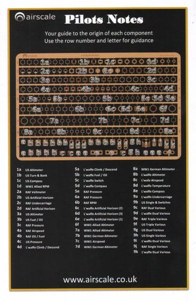 Etched Brass Cockpit Instrument surrounds pe48brez
