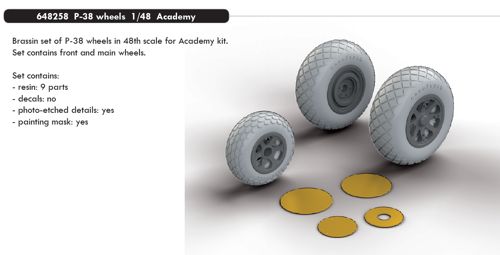 P38 Lightning Wheels (Academy) E648258