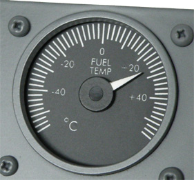 B737 Fuel temperature gauge, with servo motor. GAUOVH2