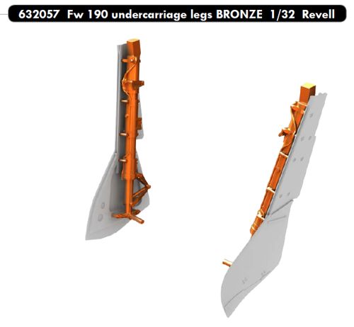 Focke Wulf FW190 Undercarriage Legs in Bronze (Revell) E632057