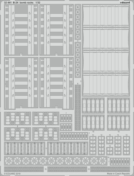 Detailset B24 Liberator Bomb racks (Hobby Boss) E32-441