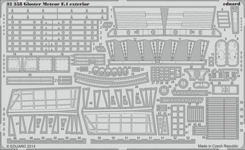 Detailset Gloster Meteor F4 exterior (HK models) E32-358