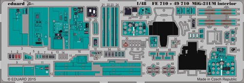 Detailset Mikoyan MiG21UM 'Mongol' Interior Self Adhesive (Trumpeter) E49-710