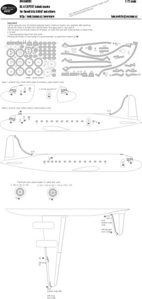 Douglas DC4 Airbrush Masks - EXPERT- (Revell) NWAM0161