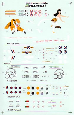 RIAT 97 (Mirage 2000,Hawk T1,F16C USAF,Jaguar,F16 Port AF) X049-72