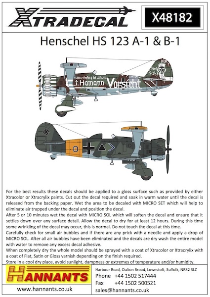 Henschel Hs-123A-1/Hs-123B-1 X48182