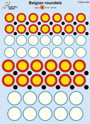 Belgian roundels type 2 15-20mm PJDEC004
