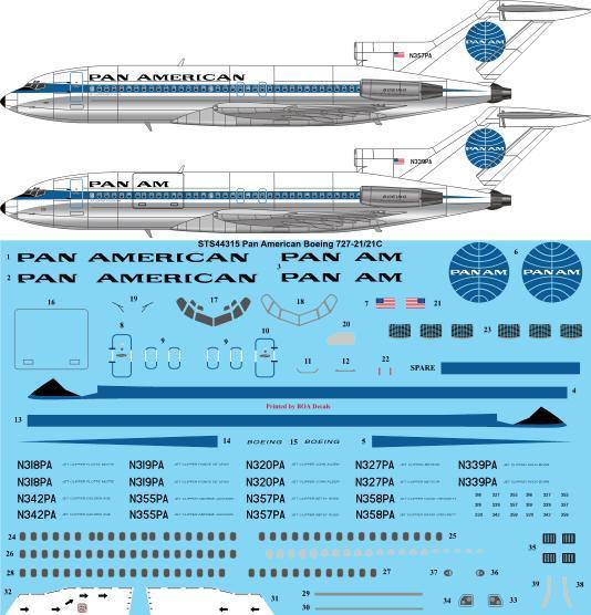 Boeing 727-21 (PanAm - Delivery colours) sts44315
