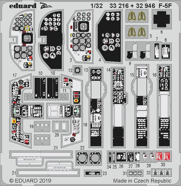 Detailset Northrop F5F Tiger Interior (Kitty Hawk) E33-216