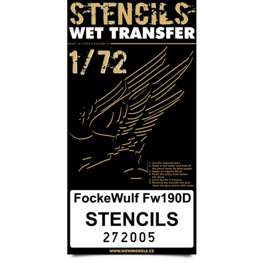 Wet Transfer stencils for Focke Wulf FW190D HGW272005