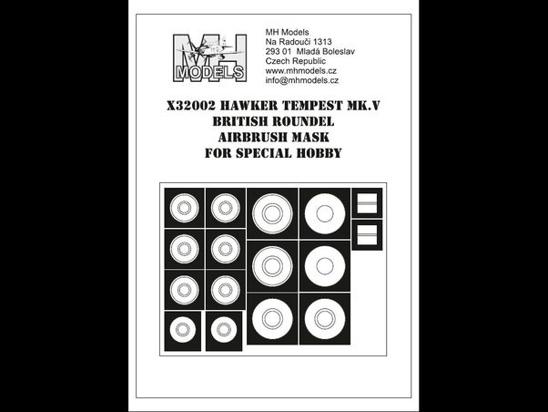 Hawker Tempest MKV British roundel Airbrush Mask (Special hobby) X32002