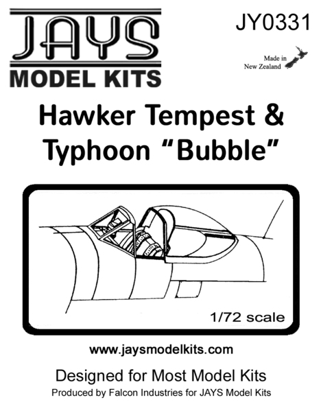 Hawker Typhoon & Tempest Bubble canopy (2x) jy0331
