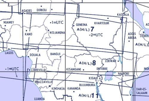 High and Low Altitude Enroute Chart Africa A(H/L)7/8