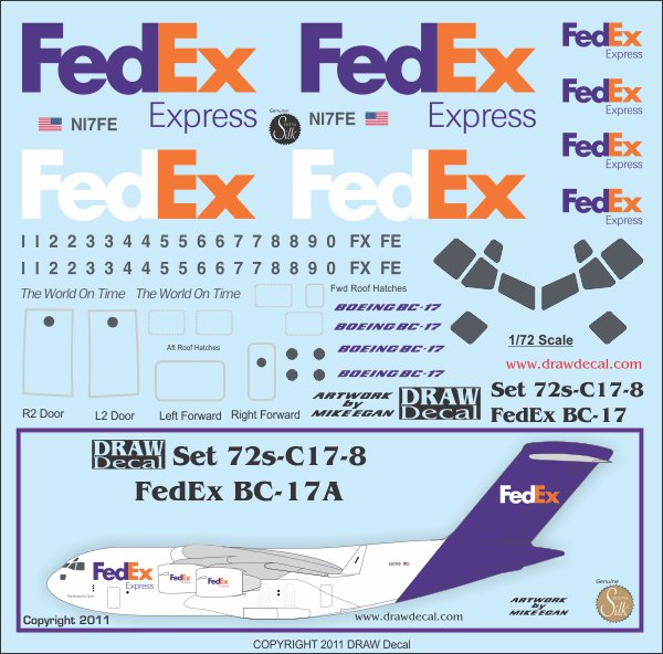 C17 Globemaster (Flights of Fancy BC17 Fedex) 72-C17-8