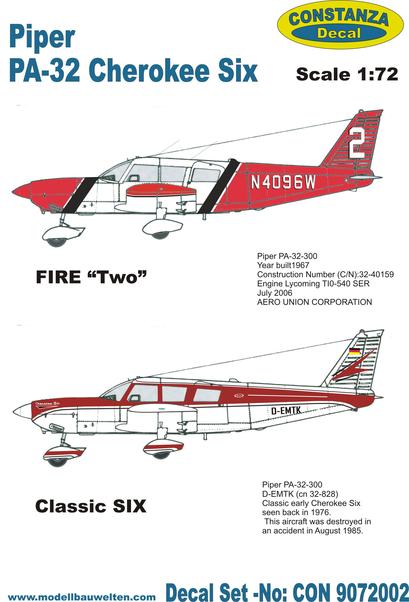 Piper PA32 Cherokee six (Fire Two, Classic six) CON9072002
