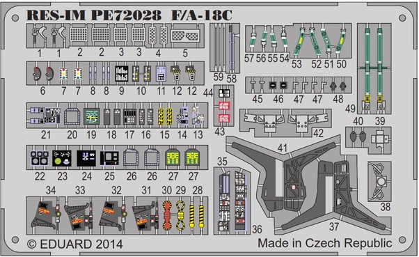 Detailset F/A18C Hornet Interior (Academy) RESIMPE72028