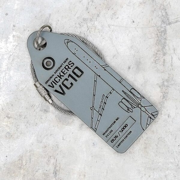 Keychain made of real aircraft skin: Vickers VC10 XV106 RAF XV106