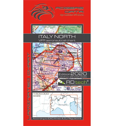 VFR aeronautical chart Italy North 2020 ROGERS-ITALY-N