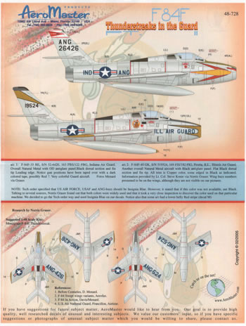 F84F Thunderstreaks in the Guard part 2 (IND ANG, Ill ANG) AMD48-728