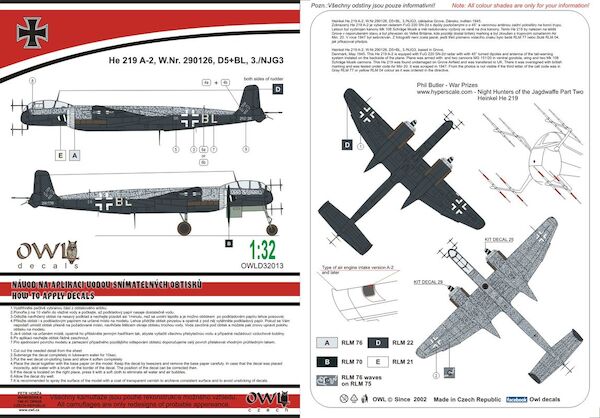 Heinkel He219A-2 (D5+BL, 3./NJG3) OWL32013