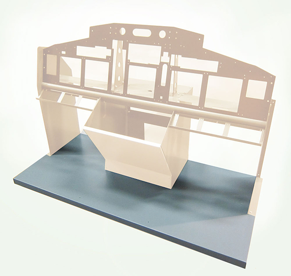 B737 MIP floor plate for use with main frame ALU1020BP