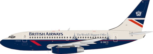 Boeing B737-200 British Airways ''The World's Biggest Offer'' G-BKYI With Stand B-732-BA-08