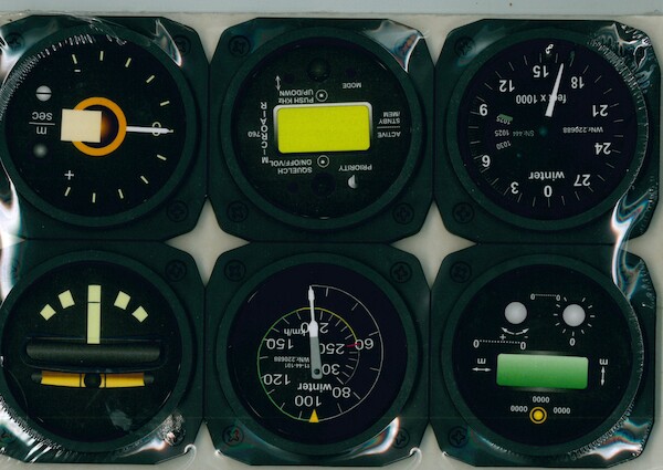 Instrument Coaster set of 6 Gliders Instruments (onderzetters) UP0017 small size UP0017