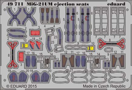 Detailset Mikoyan MiG21UM 'Mongol' Seats (Trumpeter) E49-711
