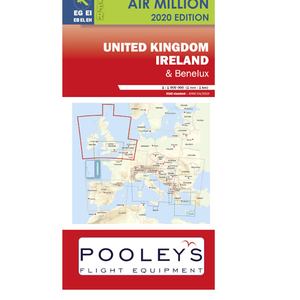 United Kingdom, Ireland and Benelux: VFR Chart UK, Ireland and Benelux Air Million 2020 (includes Netherlands Airspace) 3760249830208