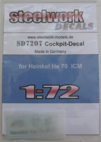Heinkel He70E/F Instrument panel decal sd7207