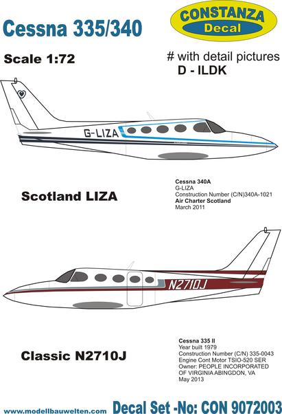 Cessna 335/340 (G-LIZA, N2710J) CON9072003