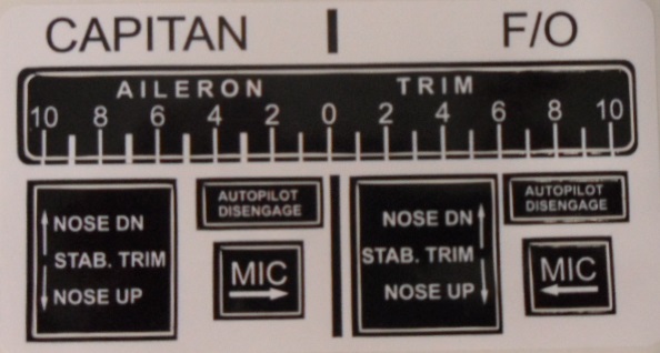 B737 Yoke stickers. DEC73-9