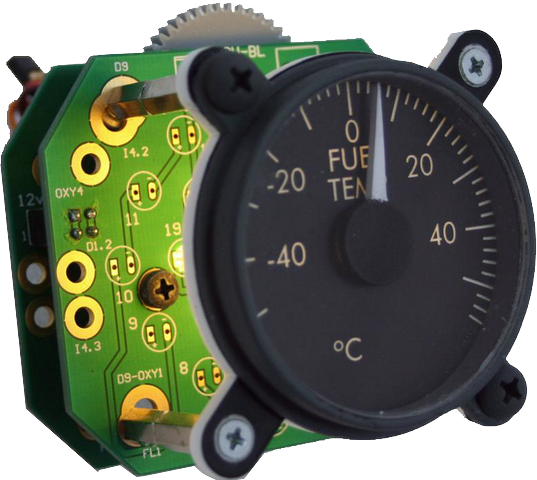 B737 Fuel Temperature Gauge with backlight V2 SIS-0534