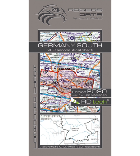 VFR aeronautical chart Germany South 2020 ROGERS-GERM-S