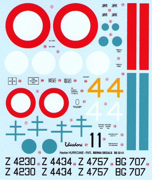 Hurricane Mk.1 (Free French Air Force - 4 schemes) BD32-14