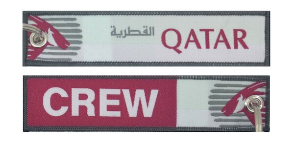 Keyholder with Qatar on one side and (Qatar) crew on other side  KEY-QATAR