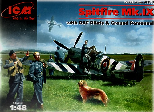 Spitfire MKIX with RAF Pilots and ground Crew set 48801